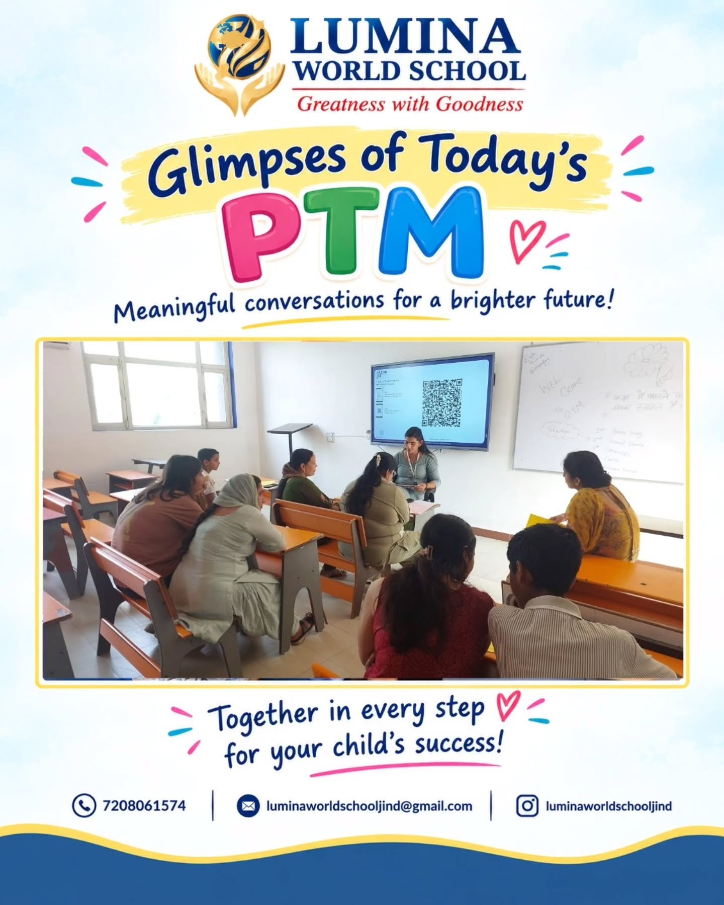 ✨ *Glimpses of Today’s PTM & Term 1 Result Declaration at Lumina World School!* 💙💛…