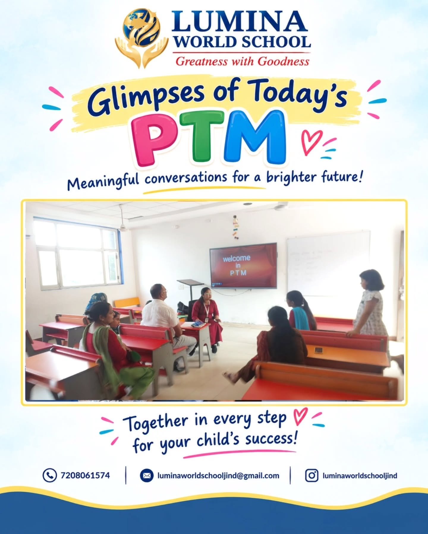 ✨ *Glimpses of Today’s PTM & Term 1 Result Declaration at Lumina World School!* 💙💛…